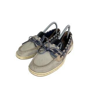 Sperry Womens Boat Shoes Size 8.5 Striped Canvas & Leather Casual Footwear